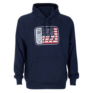 Fintech Point Breeze American Flag Patriotic Deep Blues Pullover Hoodie
